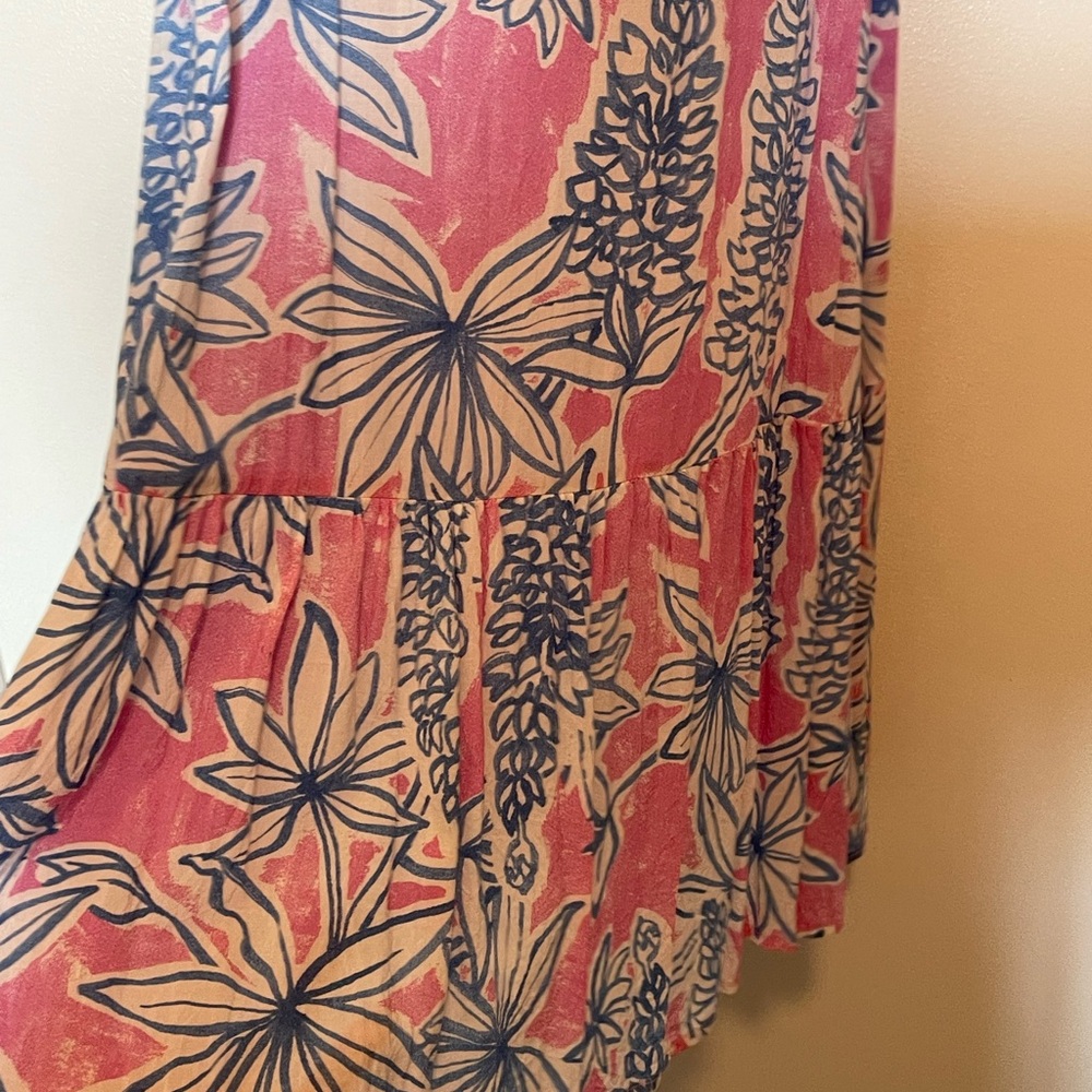 Anthropologie Pink and Blue Floral Mini Dress - Picture 5 of 8